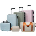 6 Piece Luggage Set,Lightweight Hardshell Suitcase with Double Spinner Wheels Handle Password Lock,14 IN Cosmetic Case 20/24/28 IN Luggages with Duffel Bag and Toiletry Bag