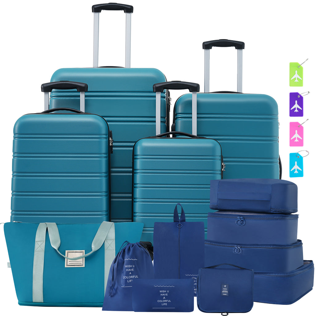 Hardshell Luggage Sets 4 pcs + Bag Spinner Suitcase with TSA Lock Lightweight-16'+20'+24'+28' Luggages