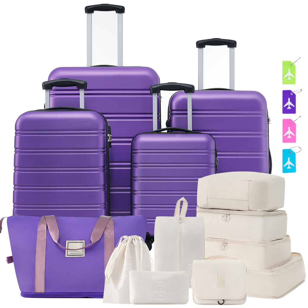 Hardshell Luggage Sets 4 pcs + Bag Spinner Suitcase with TSA Lock Lightweight-16'+20'+24'+28' Luggages